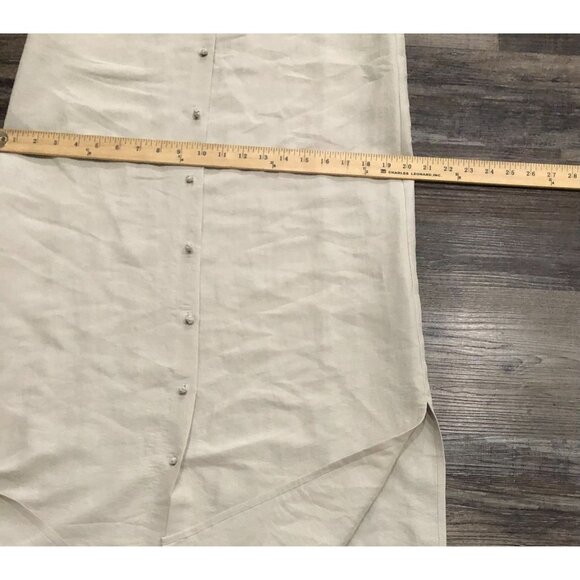 Eileen Fisher Button Down Silk Sleeveless Dress Size XS Beige - Picture 5 of 5